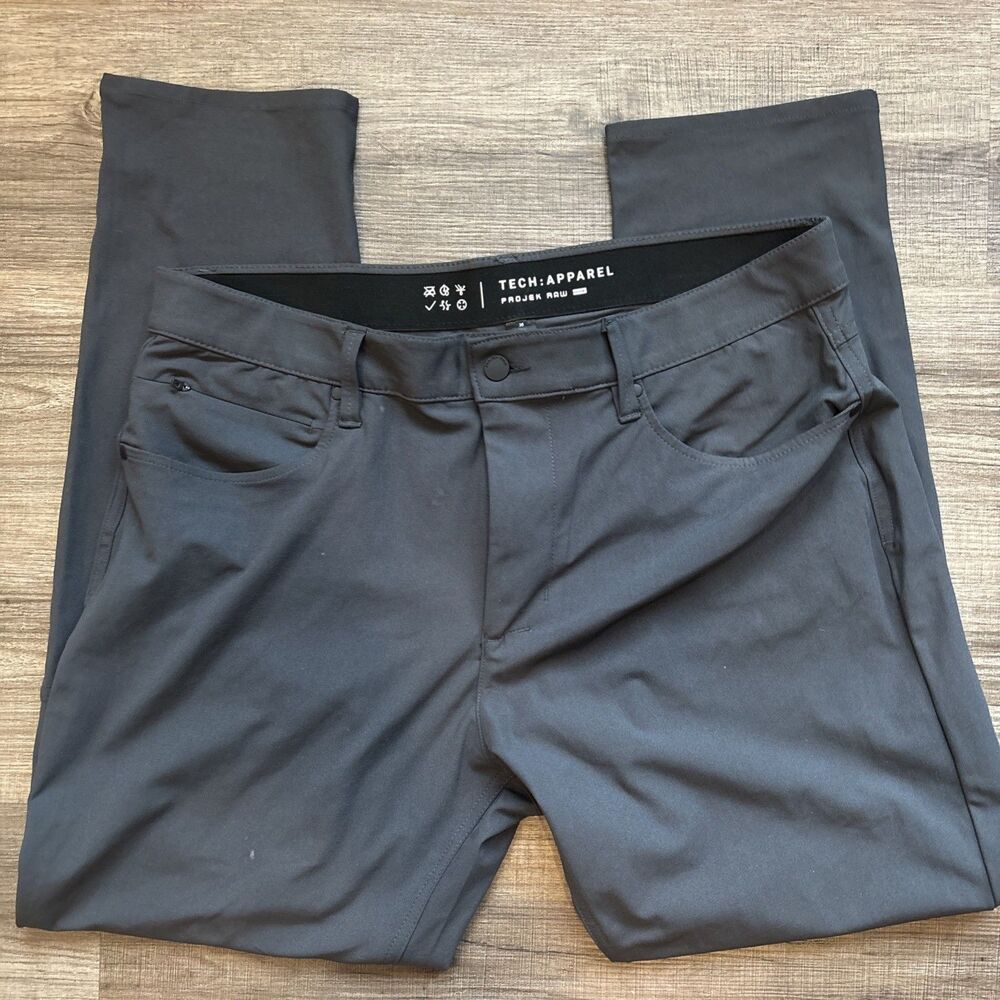 Projek Raw Pants Men Size 36x30 Stretch Tech Apparel Performance Black